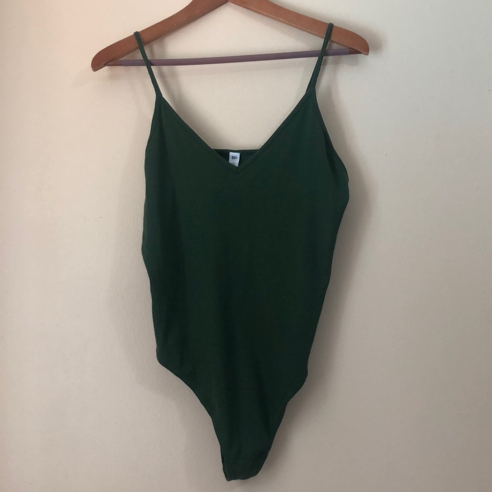 NWOT BP Green Ribbed Thong Bodysuit